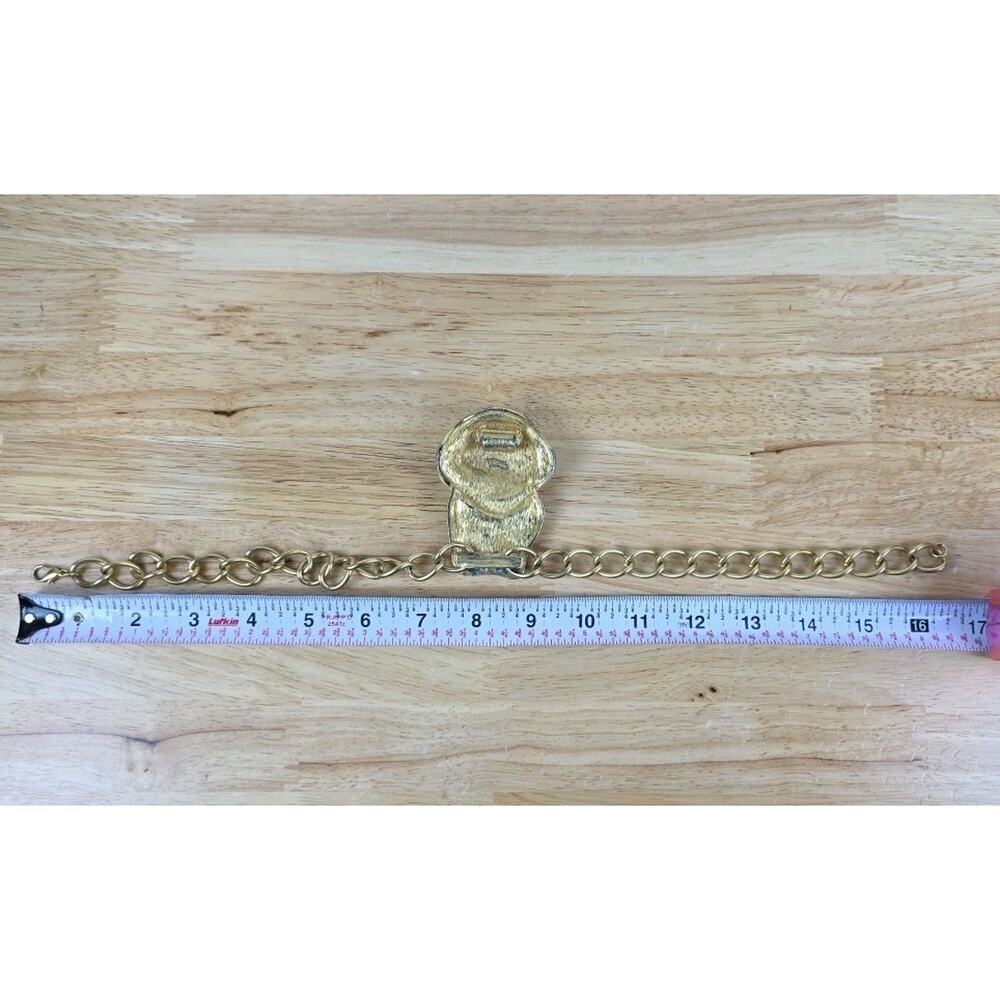 RARE Vintage Judith Leiber Gold Tone Lion Large Pendant Chunky Necklace - Picture 6 of 7